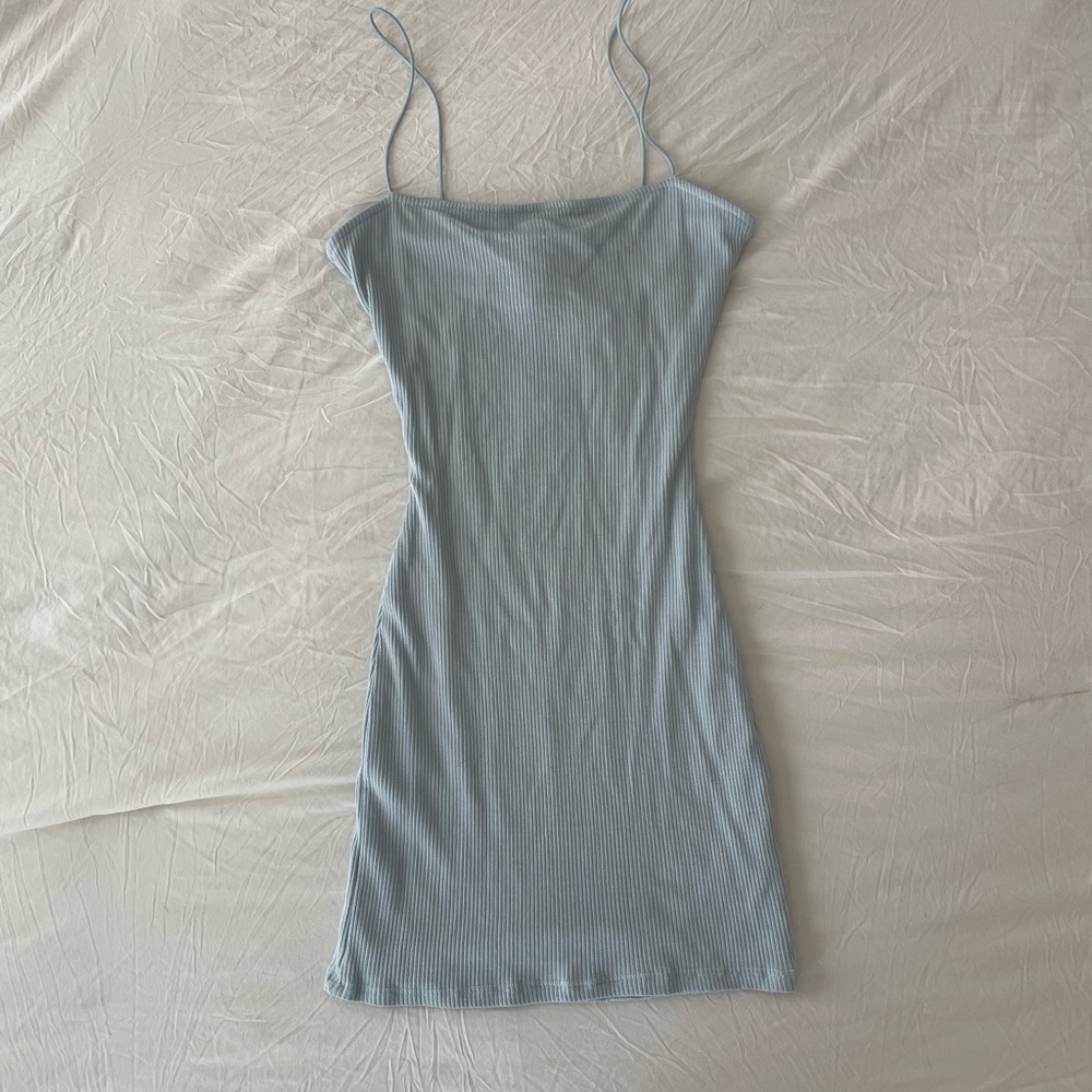 Windsor Light Blue Ribbed Dress